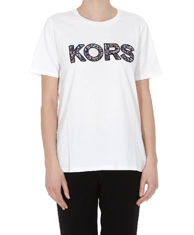 Shop Michael Michael Kors Kors Logo T-shirt In White