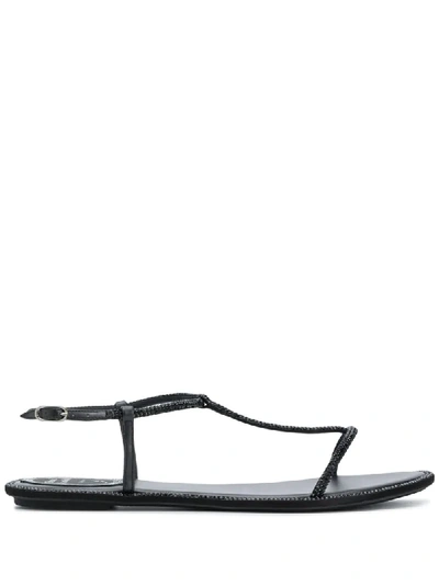 Shop René Caovilla Crystal-embellished Sandals In Black
