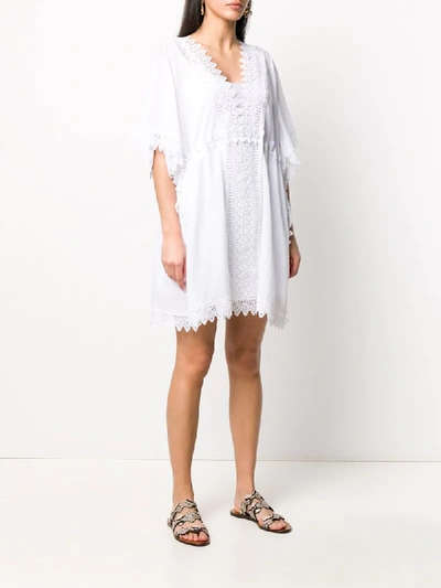 Shop Charo Ruiz Embroidered Short-sleeve Dress In White