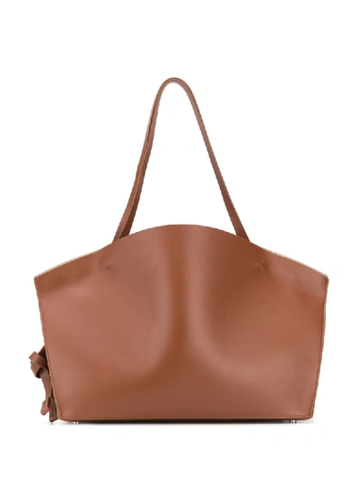 Shop Aesther Ekme The Beach Cabas Knot Detail Tote Bag In Brown