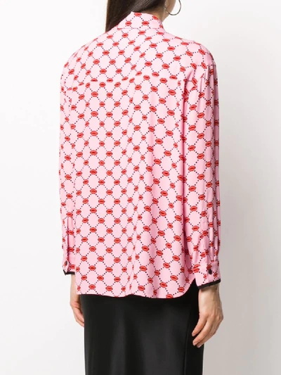 Shop Markus Lupfer Blair Lip Print Shirt In Pink