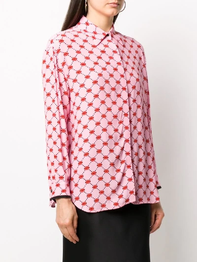 Shop Markus Lupfer Blair Lip Print Shirt In Pink