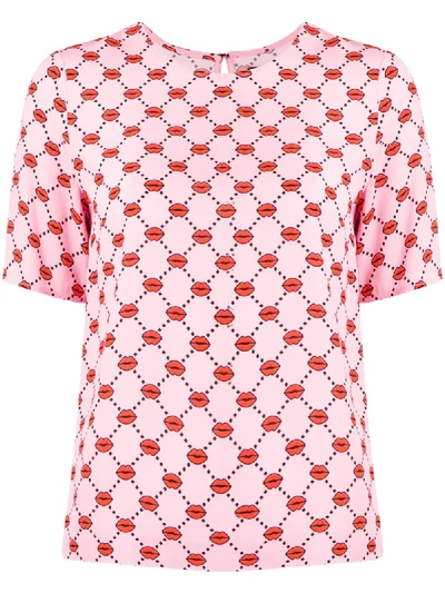 Shop Markus Lupfer Lip Print T-shirt In Pink