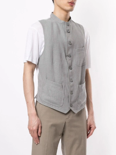 Shop Giorgio Armani Button-up Waistcoat In Grey
