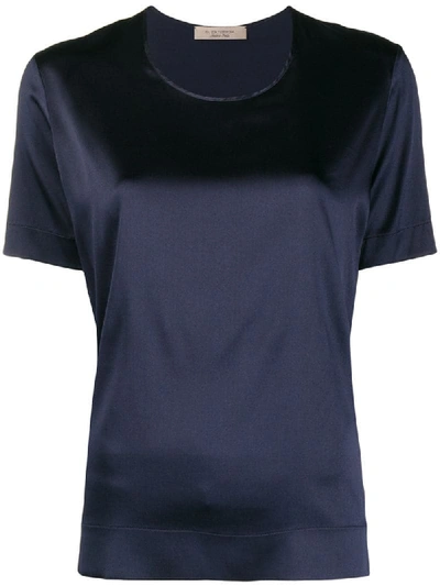 Shop D-exterior Round Neck T-shirt In Blue