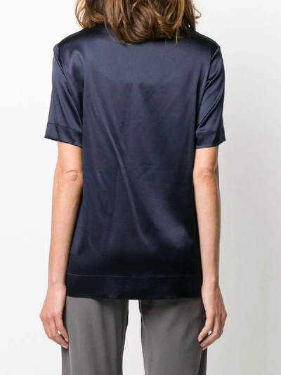 Shop D-exterior Round Neck T-shirt In Blue