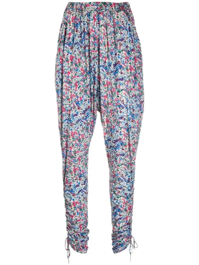 Shop Isabel Marant Floral-print Trousers In Blue