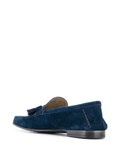Shop Fratelli Rossetti Tassel-embellished Suede Loafers In Blue