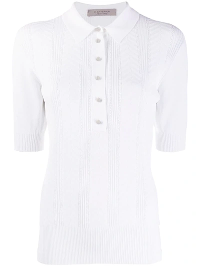 Shop D-exterior Knitted Polo Shirt In White
