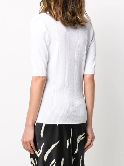 Shop D-exterior Knitted Polo Shirt In White