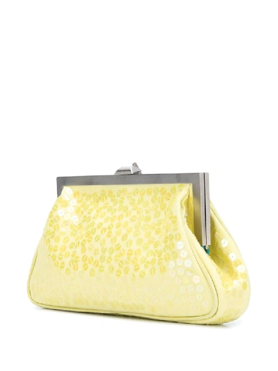 Shop Attico Alma Sequin-embellished Shoulder Bag In Yellow