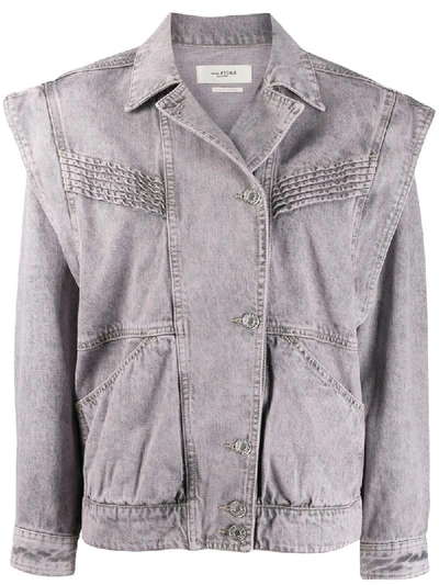 Shop Isabel Marant Étoile Harmon Denim Jacket In Grey