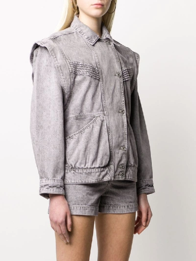 Shop Isabel Marant Étoile Harmon Denim Jacket In Grey