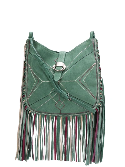 Shop Isabel Marant Fringe-hem Crossbody Bag In Green