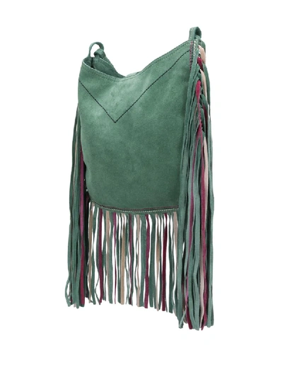 Shop Isabel Marant Fringe-hem Crossbody Bag In Green