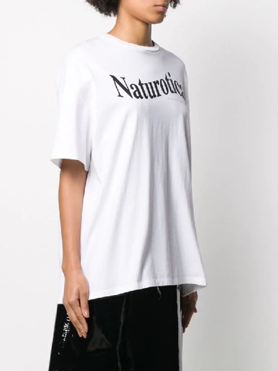 Shop Christopher Kane Naturotica Logo T-shirt In White