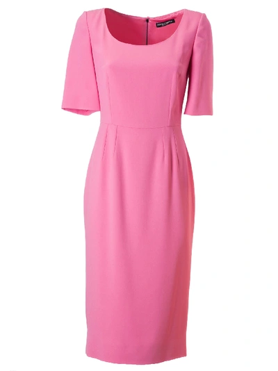 Shop Dolce & Gabbana Back-zipped Dress In Pink