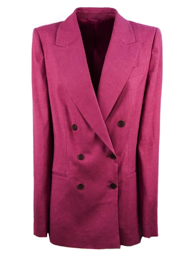 Shop Brunello Cucinelli Double-breasted Blazer In Fuxia