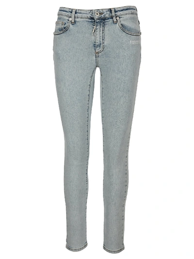 Shop Off-white Off White Skinny Jeans In Light Blue