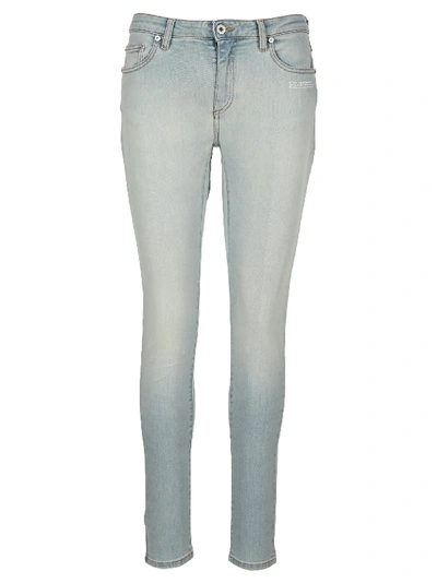 Shop Off-white Off White Skinny Jeans In Bleach
