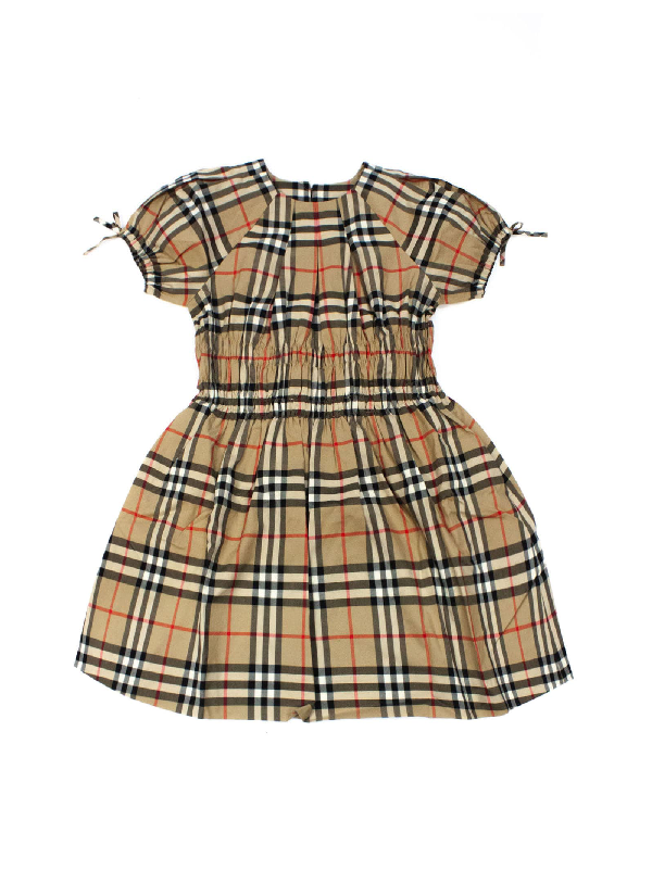 Burberry Kids' Beige Cotton Archive Check-print Dress | ModeSens