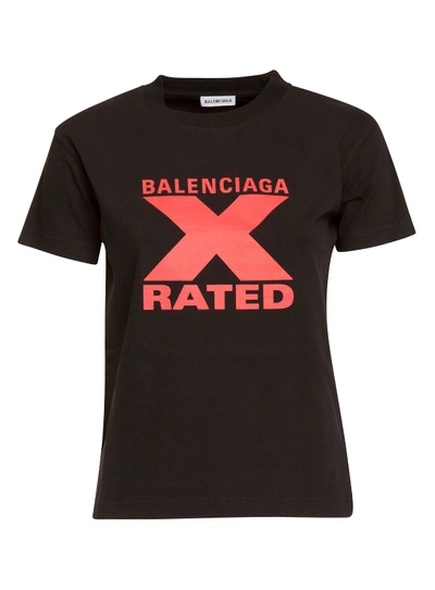 Shop Balenciaga Logo T-shirt In Black Red