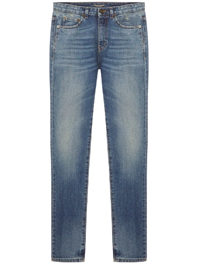 Shop Saint Laurent Jeans In Calvi Medium Blue