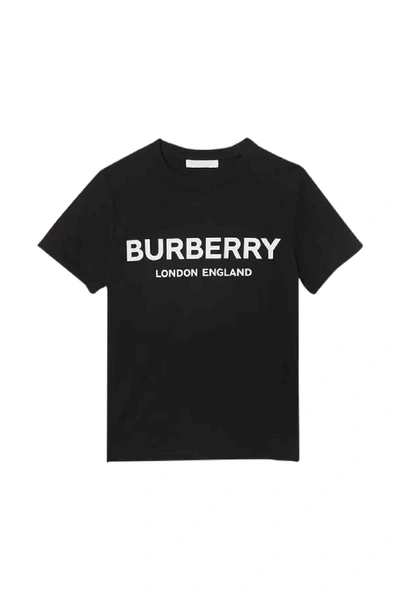 Shop Burberry Kids T-shirt With Print In Nera