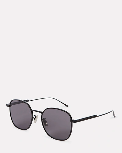 Shop Bottega Veneta Wire Rectangle Sunglasses In Black