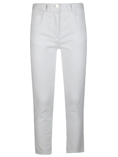 Shop Balmain White Cotton Jeans