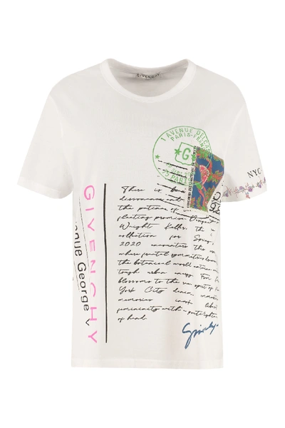 Shop Givenchy Printed Cotton T-shirt In 100