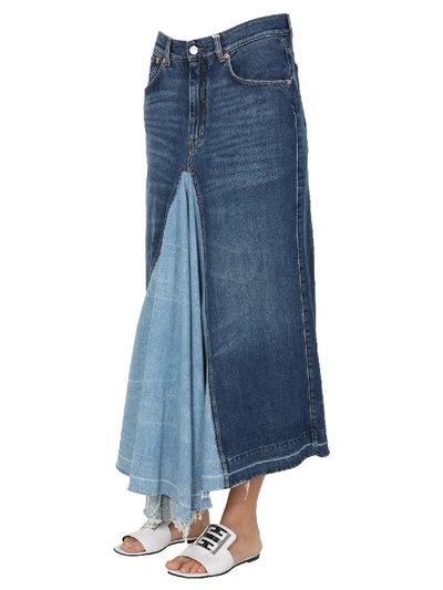 Shop Givenchy Denim Miniskirt In Blu