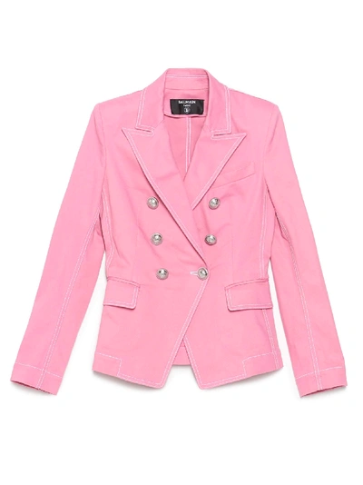 Shop Balmain Blazer In Rosa