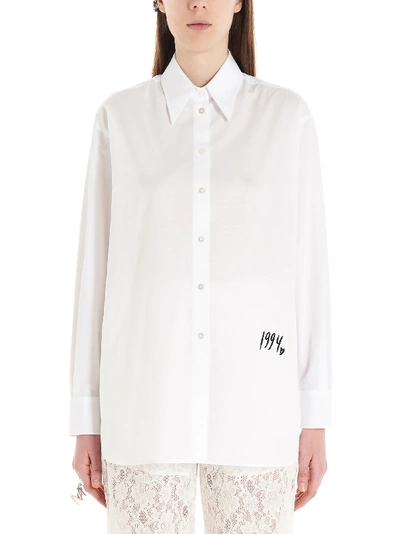 Shop Mm6 Maison Margiela Staff Shirt In Bianco