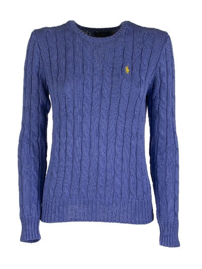 Shop Ralph Lauren Cable-knit Cotton Jumper In Bar Harbour Blue