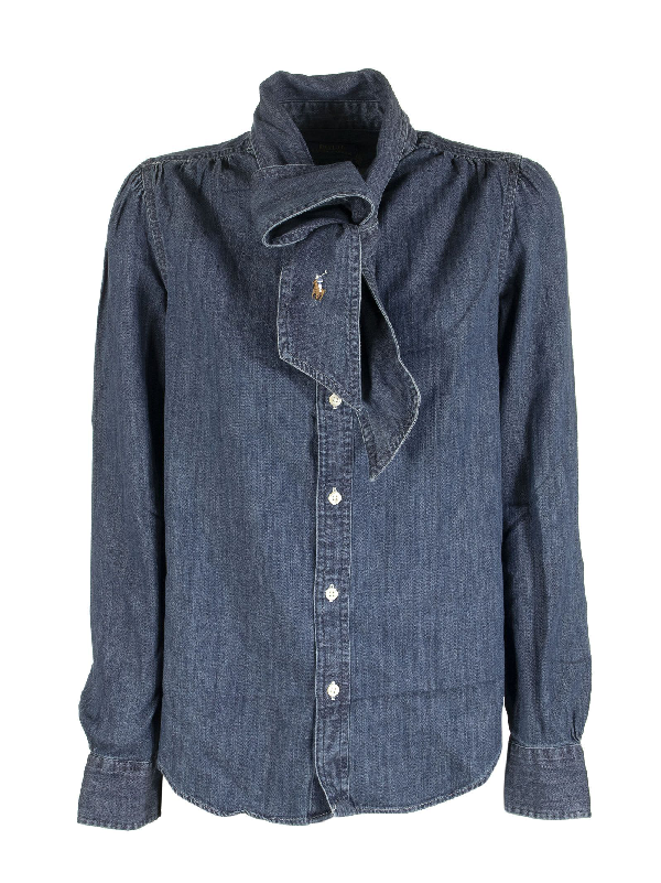 ralph lauren denim necktie shirt