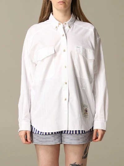 Shop Hilfiger Denim Hilfiger Collection Shirt Hilfiger Collection Shirt With Button-down Collar In White