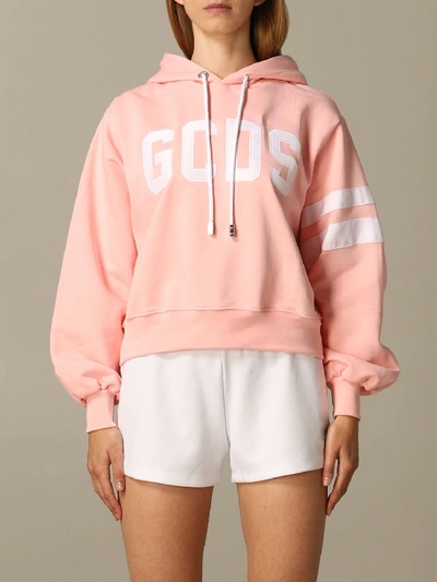 Shop Gcds Sweatshirt  Hoodie With Logo Print In Pink
