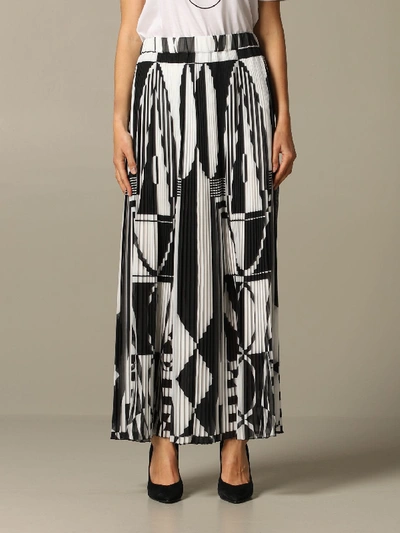 Shop Balmain Skirt With Geometric Print In Black