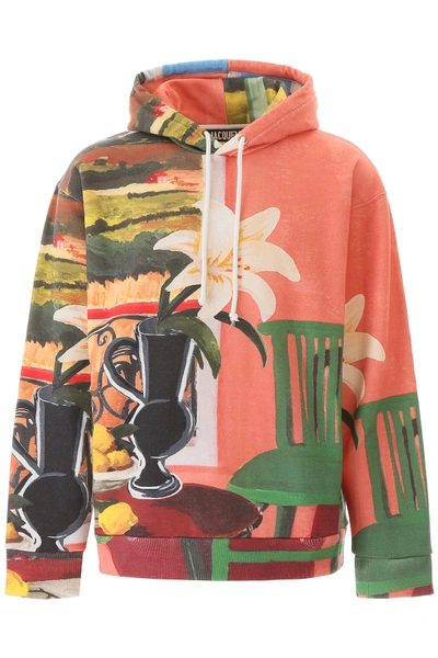 Shop Jacquemus Tableau Hoodie In Print Matisse (orange)