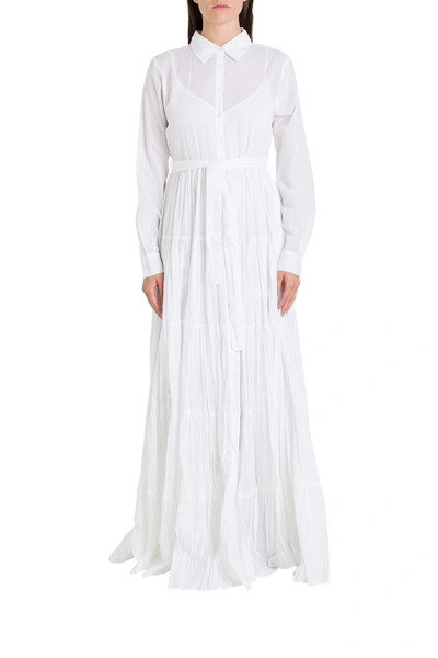 Shop Mes Demoiselles Long Dress In Bianco