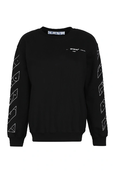 Shop Off-white Cotton Crew-neck Sweatshirt In Black