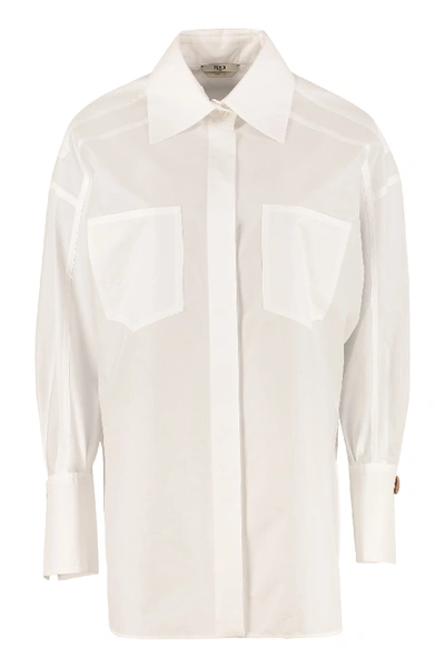 Shop Fendi Cotton Poplin Shirt In White