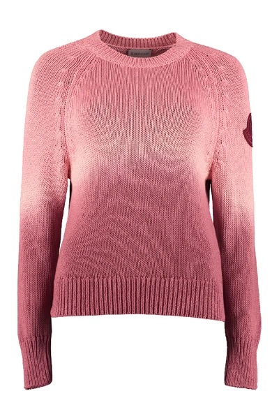 Shop Moncler Gradient Effect Sweater In Pink
