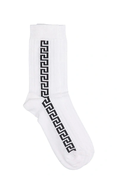 Shop Versace Socks In White Cotton