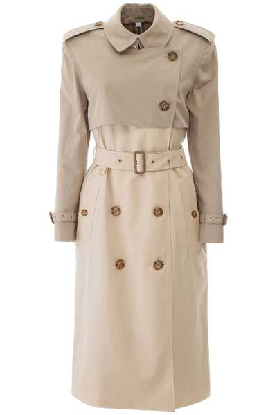 Shop Burberry Deighton Trench Coat In Lightsand