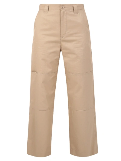 Shop Mm6 Maison Margiela Cropped Trousers In Sand