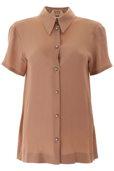 Shop N°21 Star Button Shirt In Cerotto