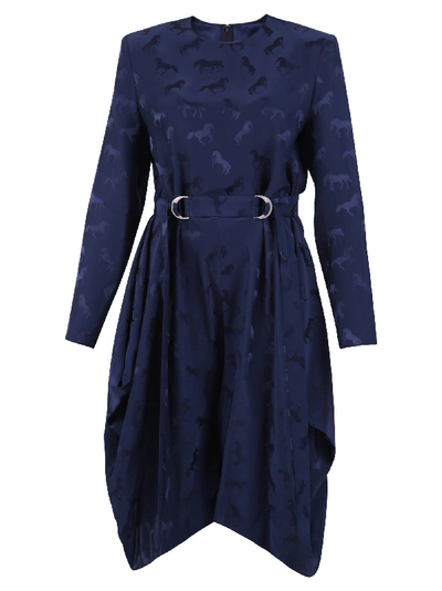Shop Stella Mccartney Asymmetric Dress In Navy