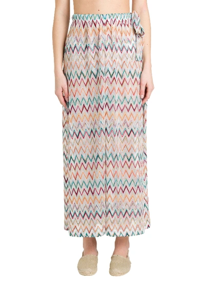 Shop Missoni Knitted Wide Trousers With Side Slits